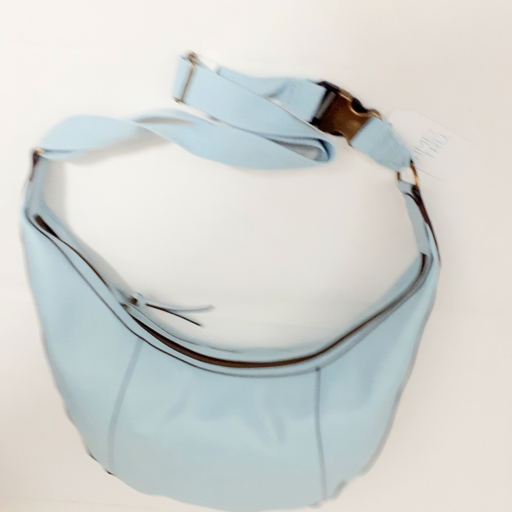 Time and Tru Women's Blue Crescent shaped Shoulder Bag Handbag